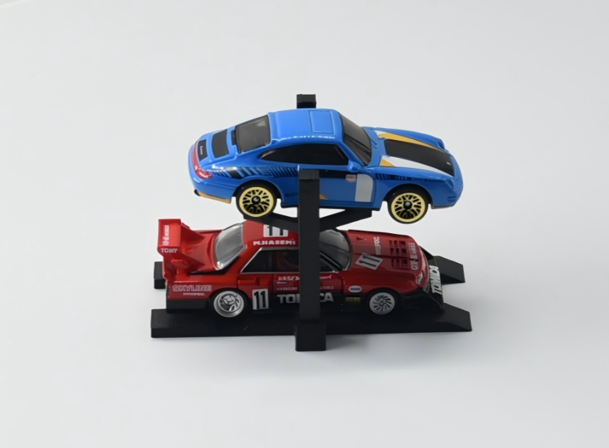 3D Printing Diecast Cars - Verstelbare hoogte 3D geprinte enkellaags parkeerrek