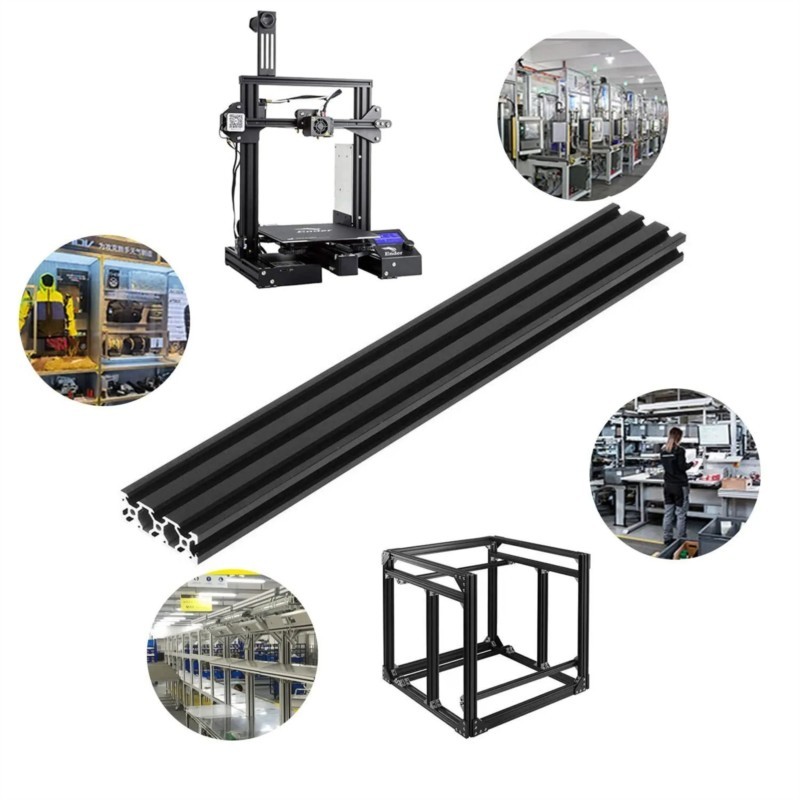 V Slot Aluminum Extrusion - 1 Stuks Zwart Aluminium Profiel 2060
