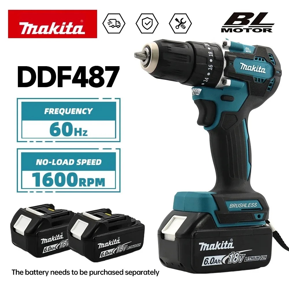 Makita Drill Ddf484 - Makita DDF487 18V Borstelloze Akkuschroevendraaier Elektrische