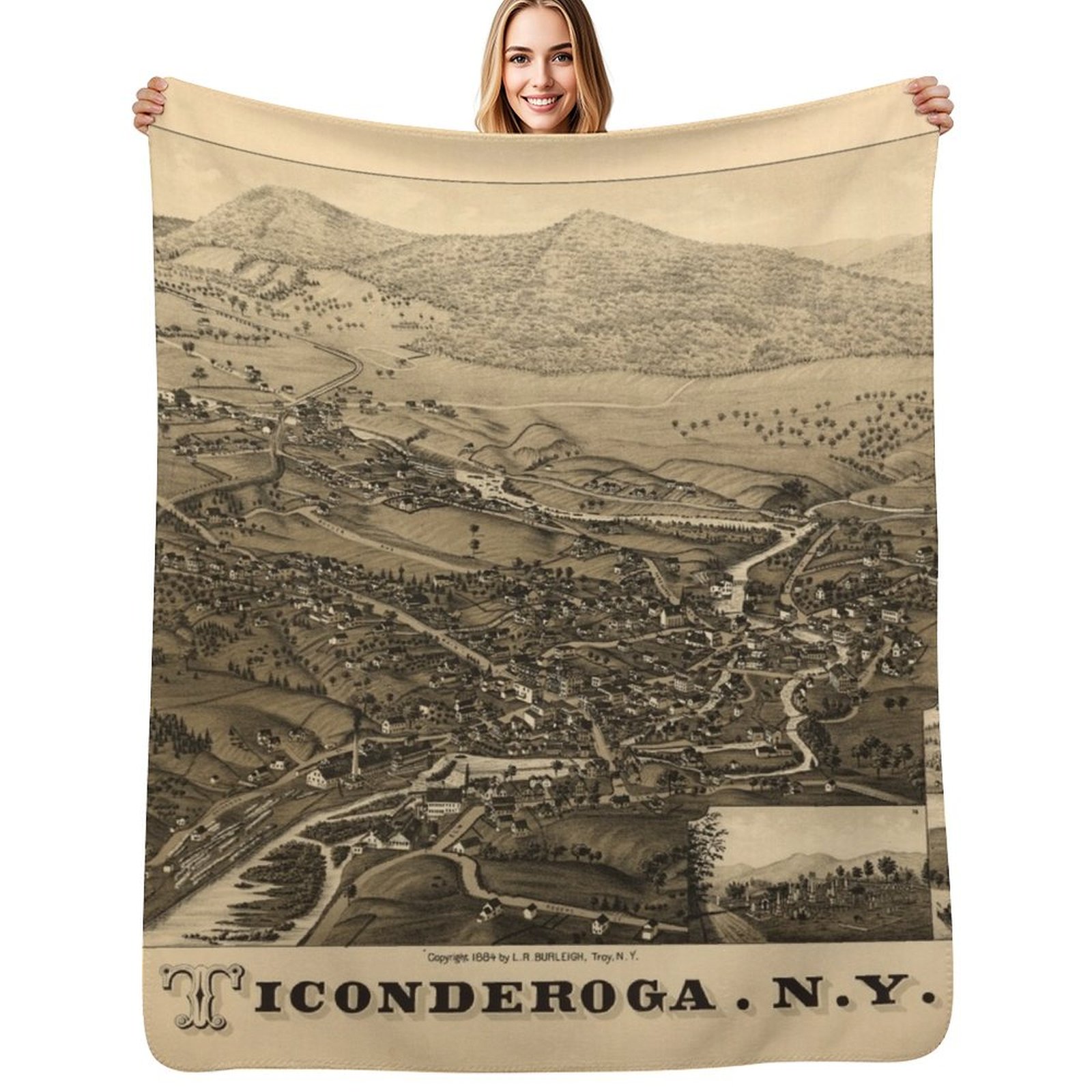 3D Printing York - Ticonderoga, New York (1884) Plaid Fleece