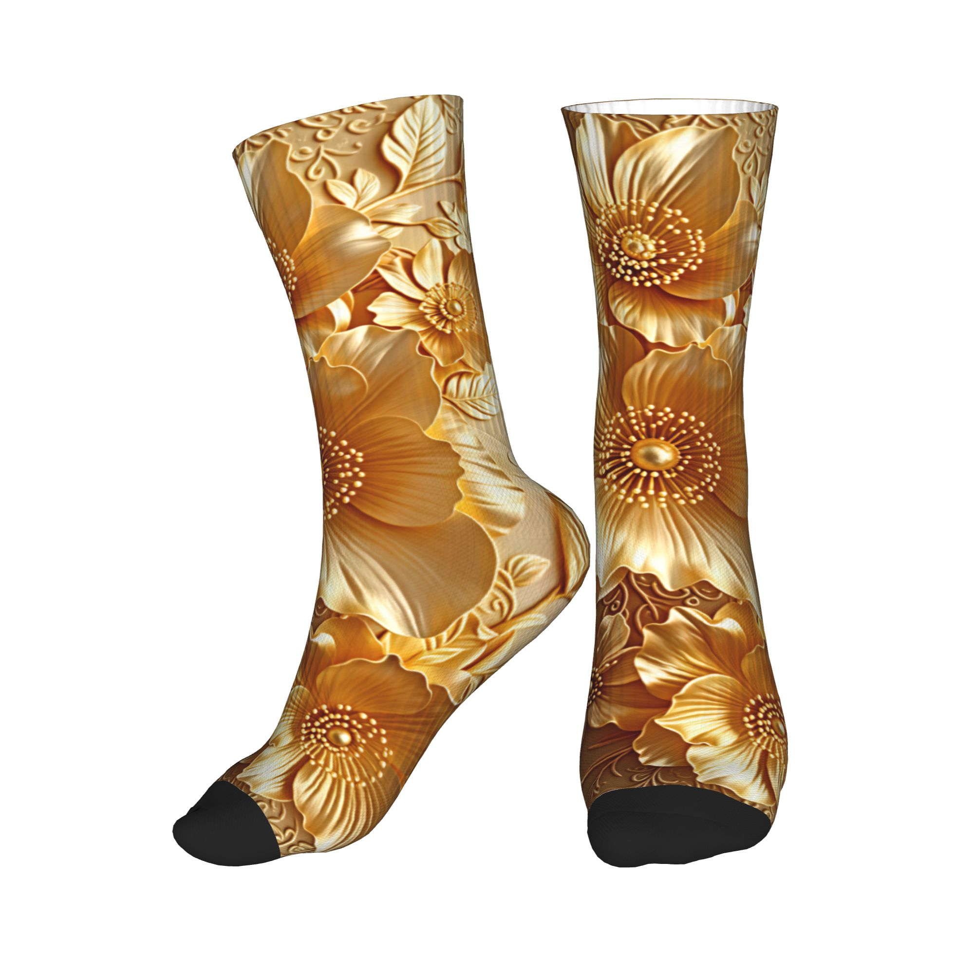 3D Printing Youtube - 3D reliëf gouden bloemen naadloze print