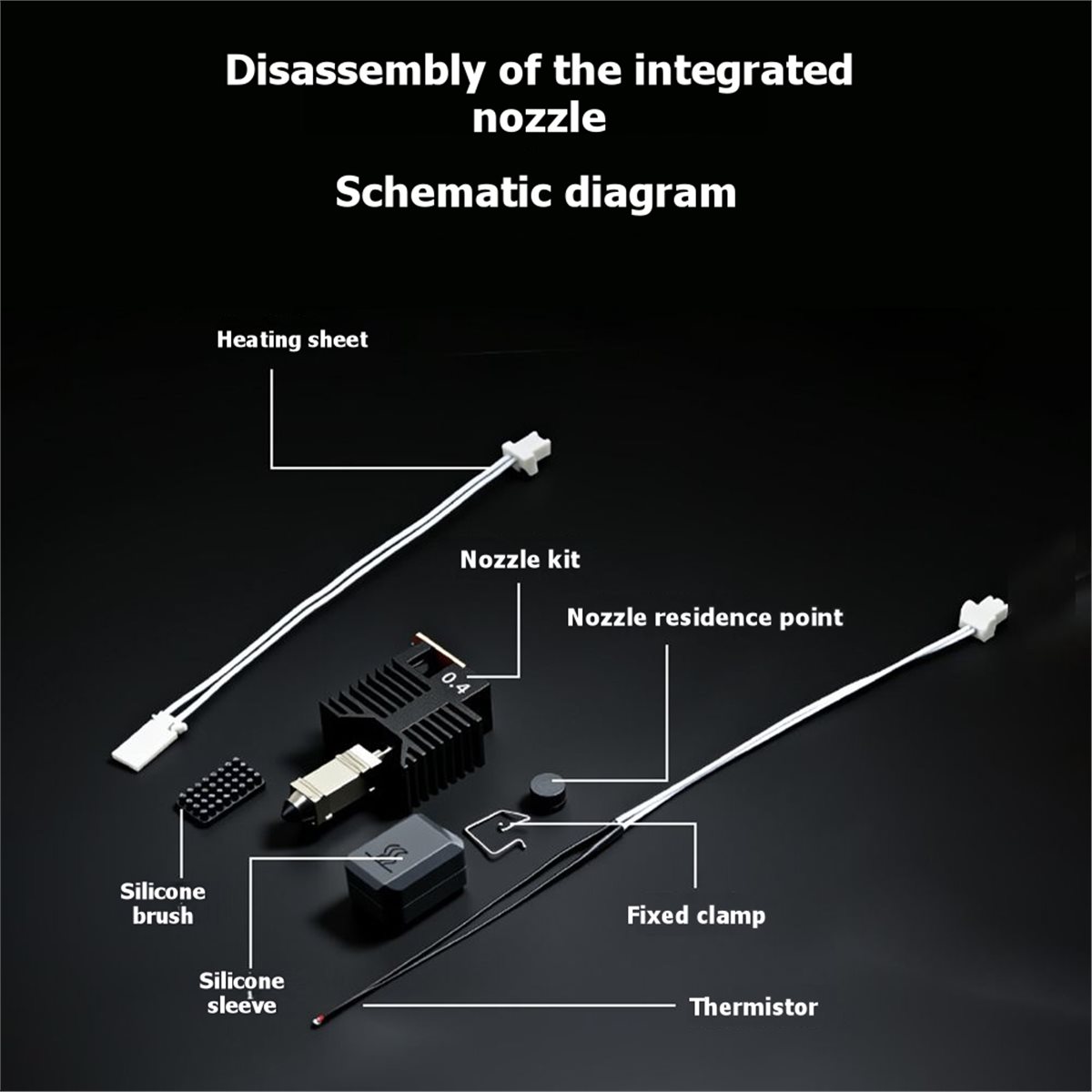 Nozzle 0.4Mm Hardened - NIEUWE FABRIEK~Voor U1 Hotend keramische blokkit
