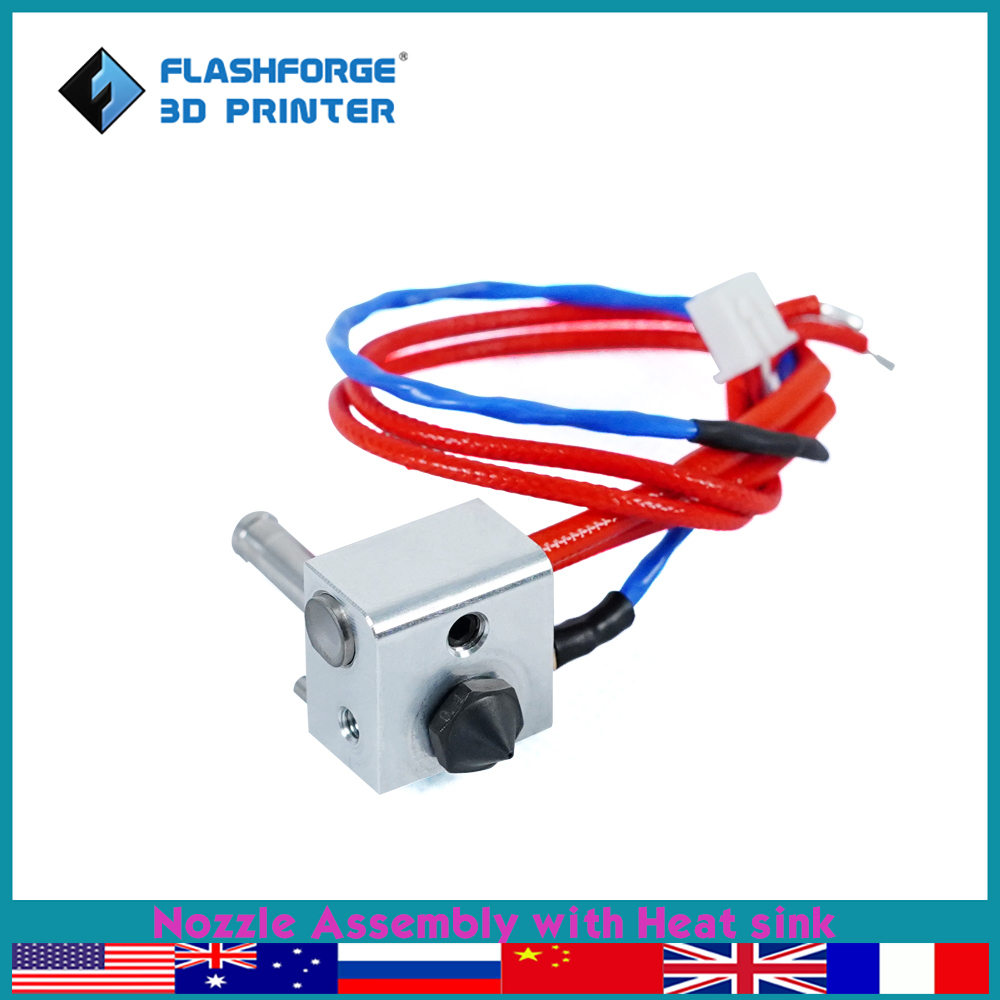 Nozzle 0.4Mm Hardened - FLASHFORGE Nozzle Assembly met Koellichaam voor
