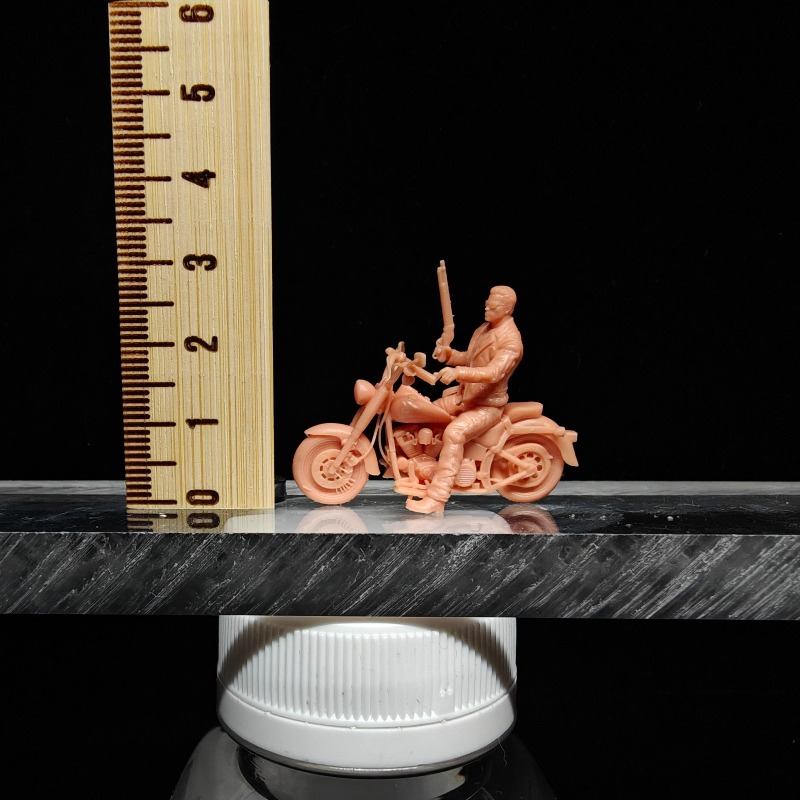 3D Printing Diecast Cars - 1/64 schaal miniatuur motorrijder met motorfiguur,