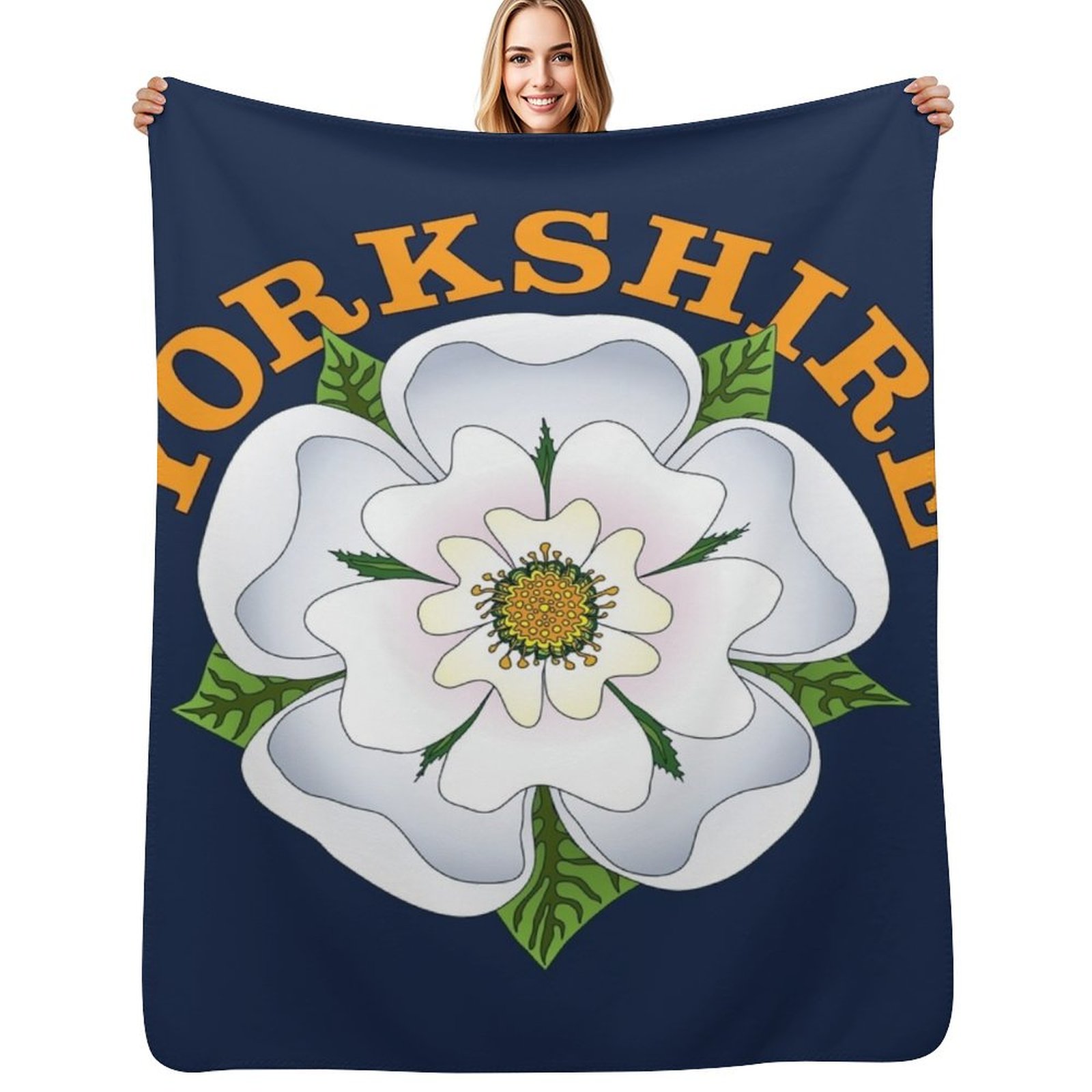 3D Printing Yorkshire - Witte Roos van Yorkshire deken Decoratieve