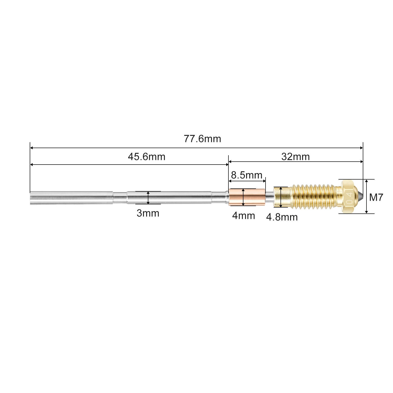 Verbeterde Hotend Nozzle voor  - Nozzle 0.4Mm Hardened recensie en prijs