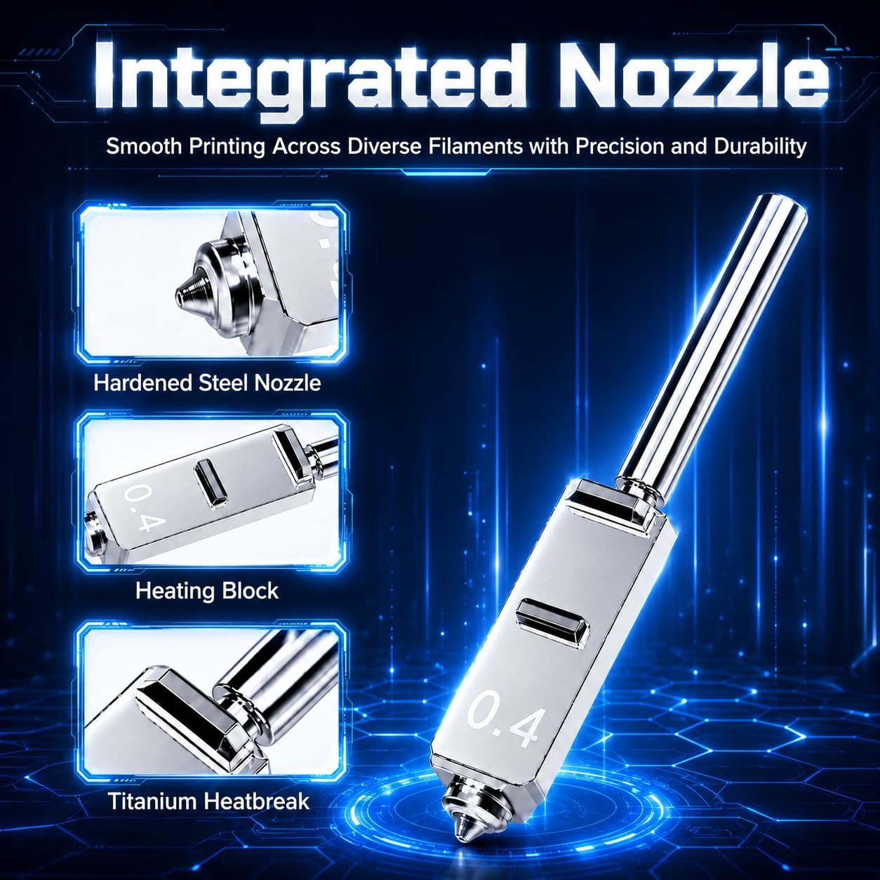 Gehard stalen spuitmonden voor - Nozzle 0.4Mm Hardened recensie en prijs