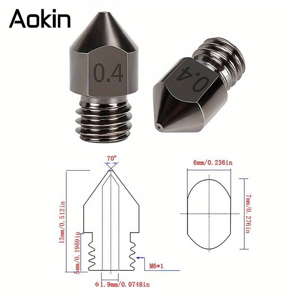 1/5/10PCS MK8 Nozzle Upgrade G - Nozzle 0.4Mm Hardened recensie en prijs