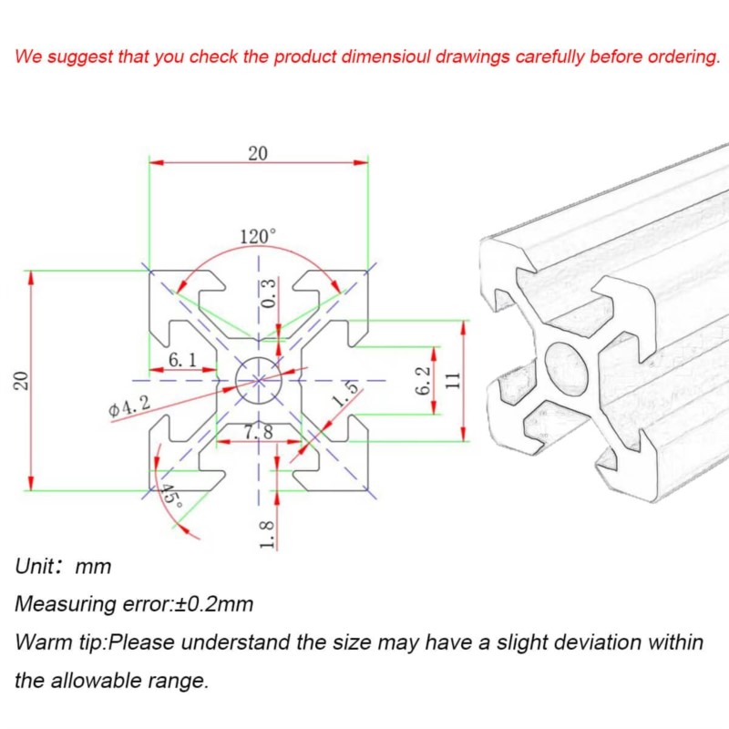 1/4 Stuks 2020 V-Slot 2020 V E - V Slot Aluminum Extrusion recensie en prijs
