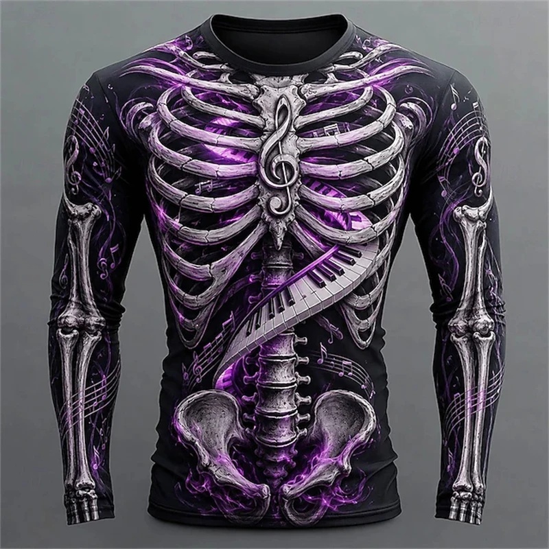 Nieuw heren T-shirt met lange  - 3D Printing Guitar recensie en prijs